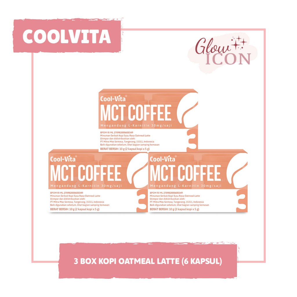 

[3 Box] Coolvita MCT Coffee Capsule Oatmeal Latte Kopi Pembakar Lemak GI