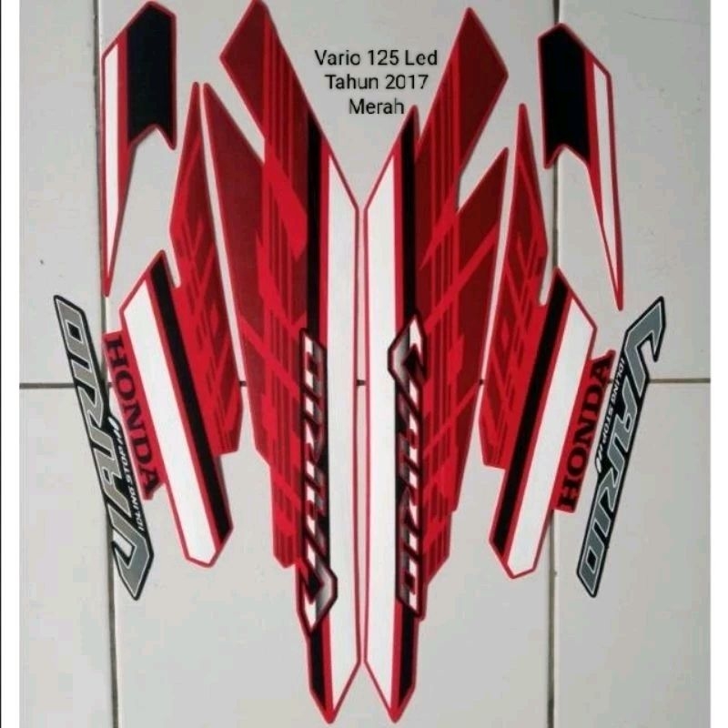 STICKER STRIPING LIS STANDAR MOTOR HONDA VARIO 125 LED TAHUN 2017 MERAH