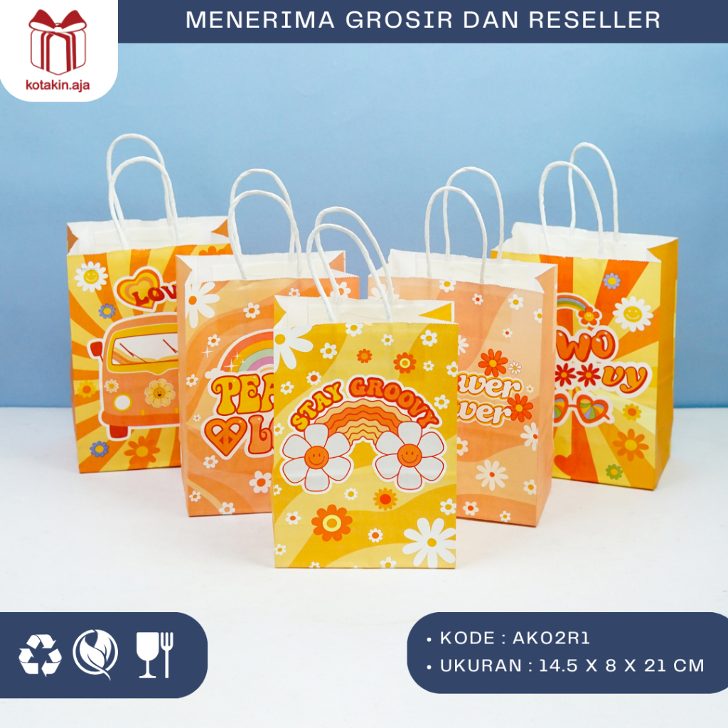 

Paper Bag Kraft / Paper bag Ultah / Paper Bag Kartun / Tas Kado Ultah / Goodiebag Ultah / Paper Bag Motif I AK02R1