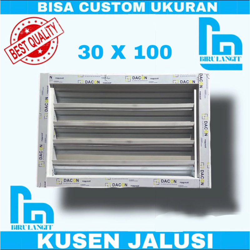 VENTILASI UDARA ALUMUNIUM JALUSI 100x30 (bisa custom ukuran)