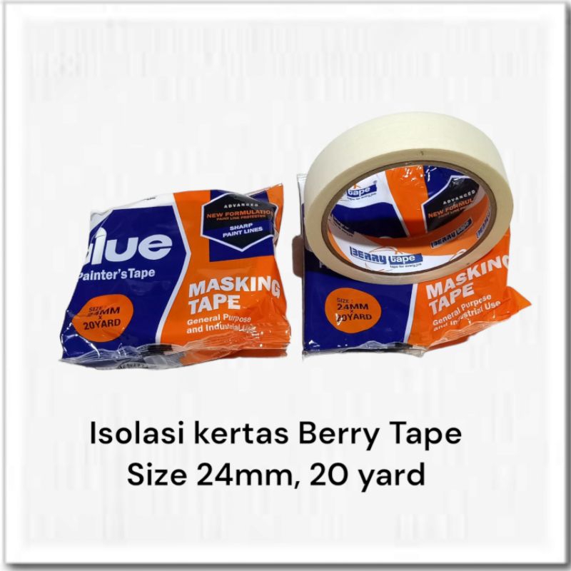 

Isolasi Kertas Berry Tape 24 mm Masking Tape 1 inch