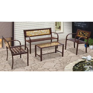 Kursi Taman Minimalis Besi Cokelat