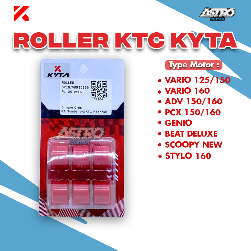 Roller KTC KYTA Beat Deluxe Beat Street New Scoopy New Genio Kytaco Roler Racing Per Rumah Roller