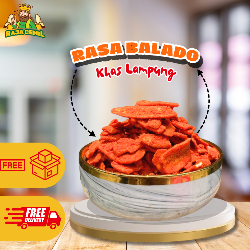 

Keripik Pisang Kepok Rasa Balado Rajacemil Khas Lampung