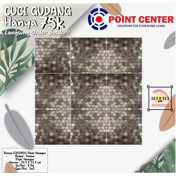 TERHEMAT ROMAN KERAMIK 33,3 X 33,3 G360900 FLASH HEXAGON