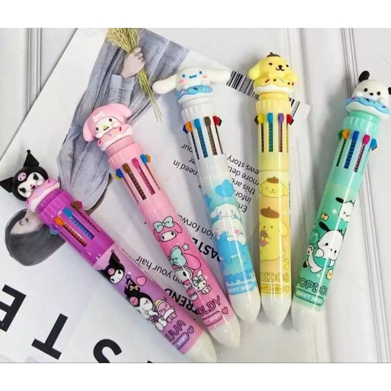 

Pulpen 10 warna karakter lucu/bolpen/pulpen Sanrio kuromi/pulpen anak
