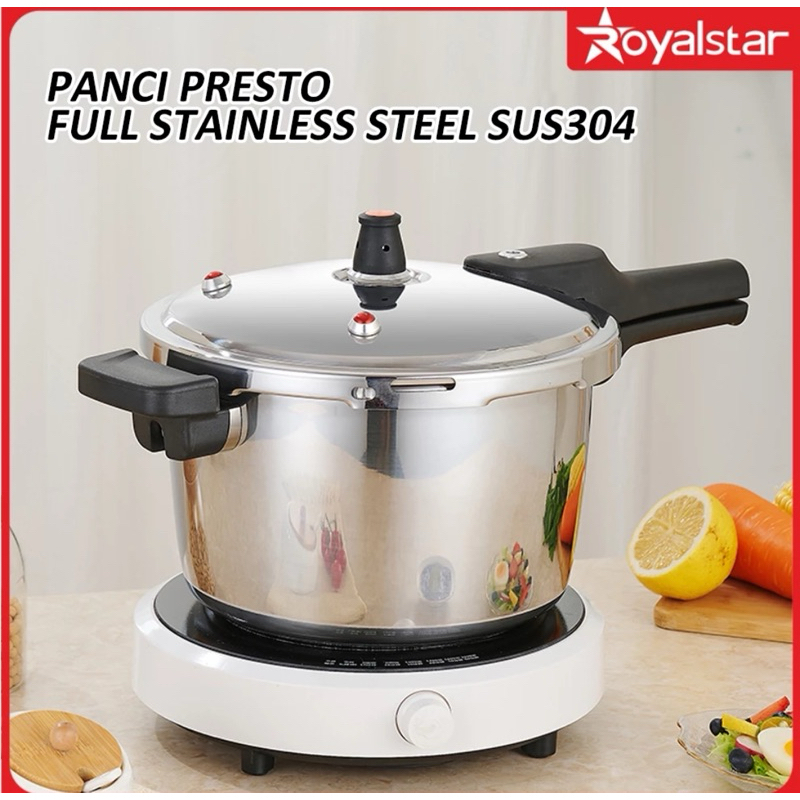 Royal Star Panci Presto Stainless Steel 4l/8L/12L Panci Steamer Panci Kukusan /Panci Stainless Steel