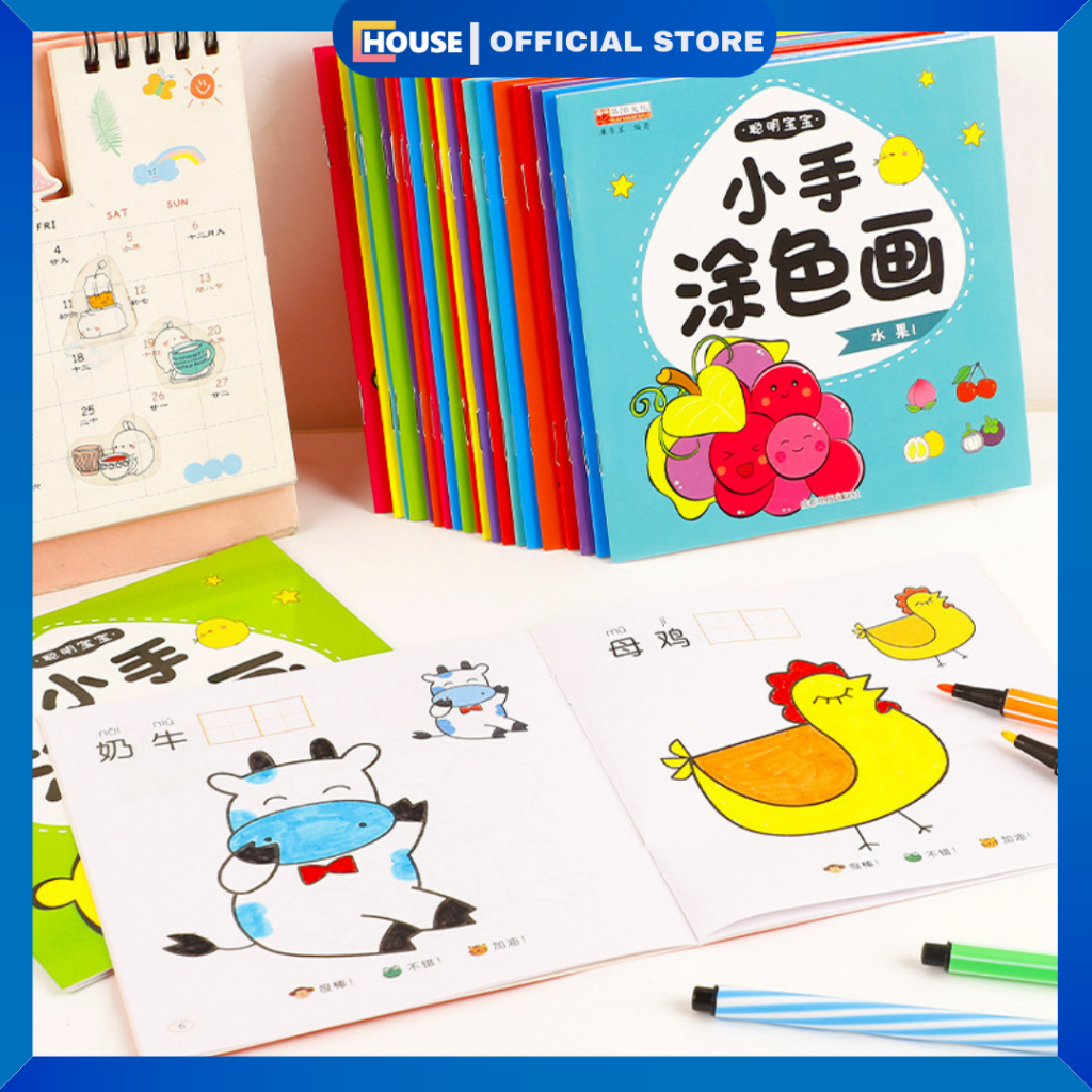 

Children Coloring Book / Buku Mewarnai Anak 10 Lembar Kertas Berbagai Tema/Buku Mewarnai/ Coloring Book