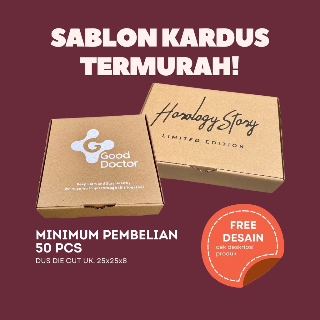 

(+SABLON) Kardus Packin g Custom Olshop Uk. 25x25x8 cm / Dus Custom Packaging Online Shop / Kardus Gift Box Souvenir Wedding Aksesoris