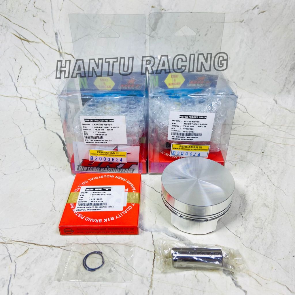 PISTON BRT SUPER FORGED PIN 15 66 68 70 72 74 76 FORGED PIN 15 HANTU RACING