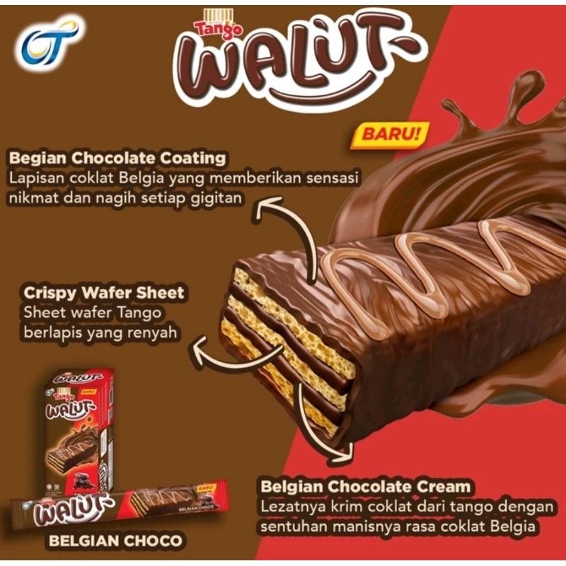 

Wafer Tango Walut Belgian Choco (1box isi 12pcs)