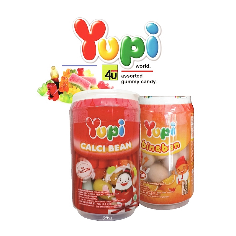 Yupi - Jelly Bean Candy - 70 gr Kemasan Botol