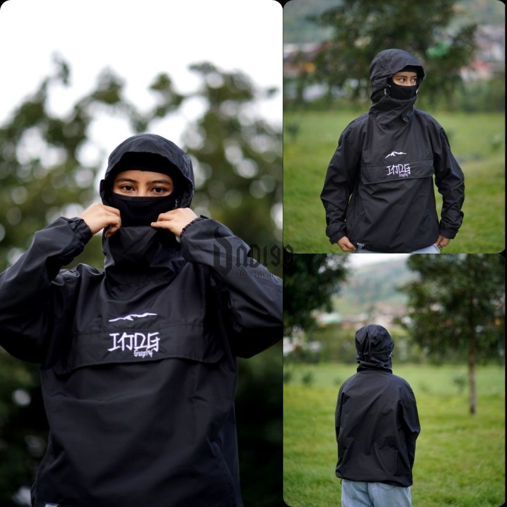 INDIGO Jaket Cagoule Gorpcore Parasut Pria Kantong Doraemon Original Indigo
