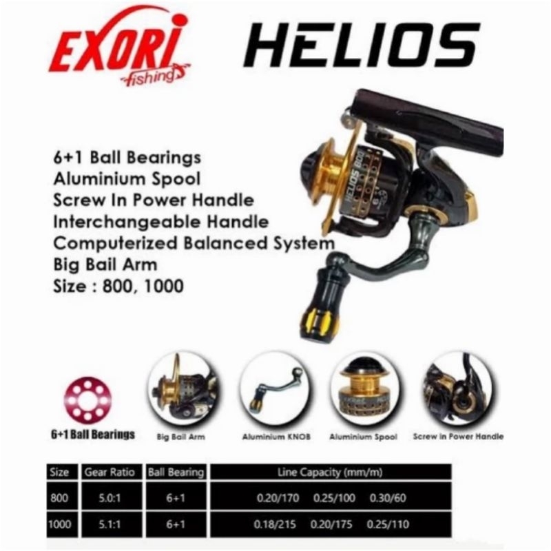 Reel Power Handle Murah Exori Helios 800 1000 Original