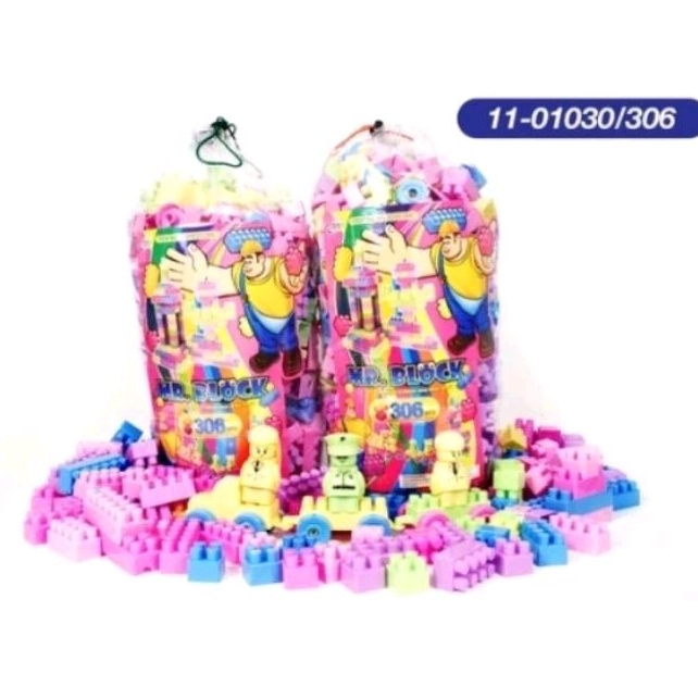 Mainan Edukasi Mr Blocks Isi 306 Pcs / Mainan Balok