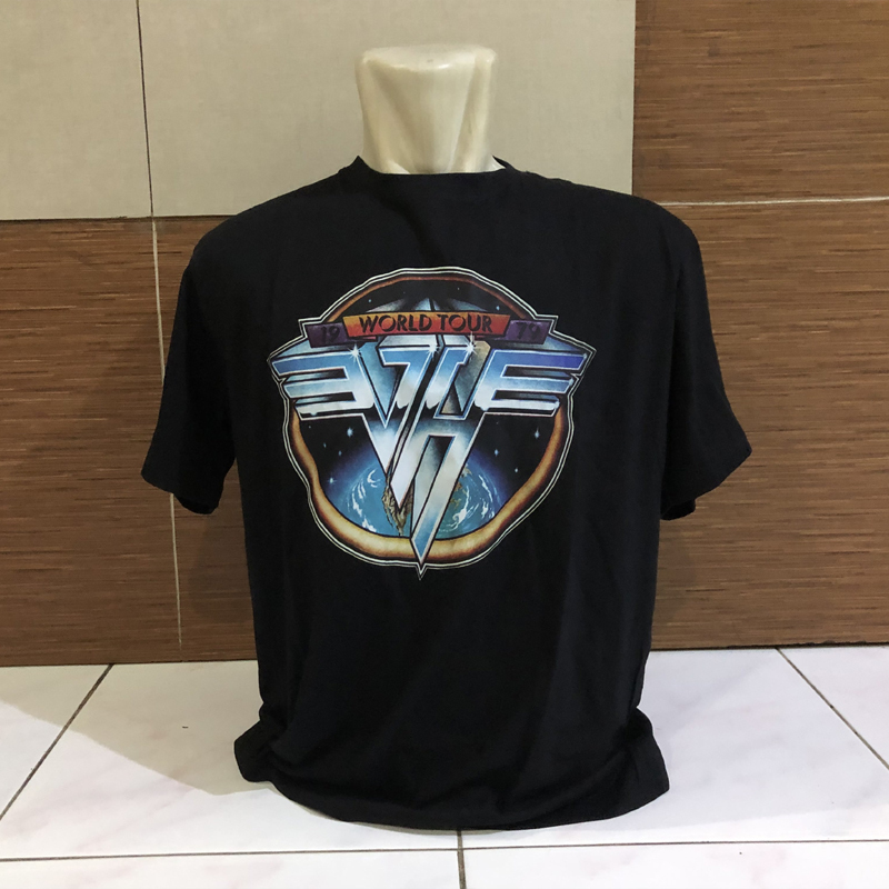 Kaos Vintage Band Van Halen World Tour Tshirt 100% Cotton