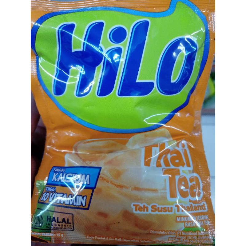 

minuman serbuk Thai tea HiLo per renceng isi 10 sachet