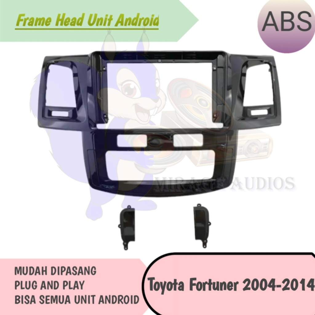 Frame Head Unit Android Toyota Fortuner 2004 - 2015 9 inch