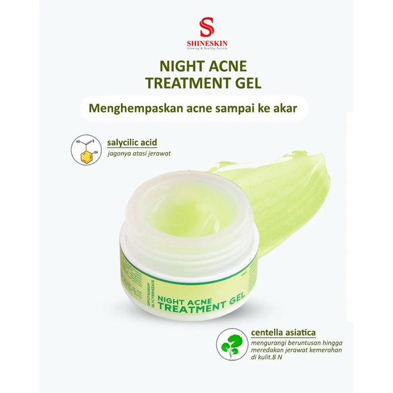 Shineskin | Night Acne Treatment Gel | NCA | Atasi Kulit Berjerawat