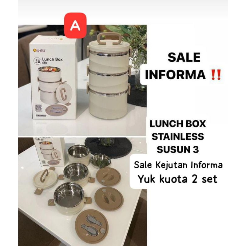 Informa lunch box tempat bekal rantang stainless steel