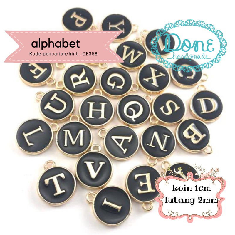 done handymade charm alphabet liontin bandul huruf diy meronce ce358