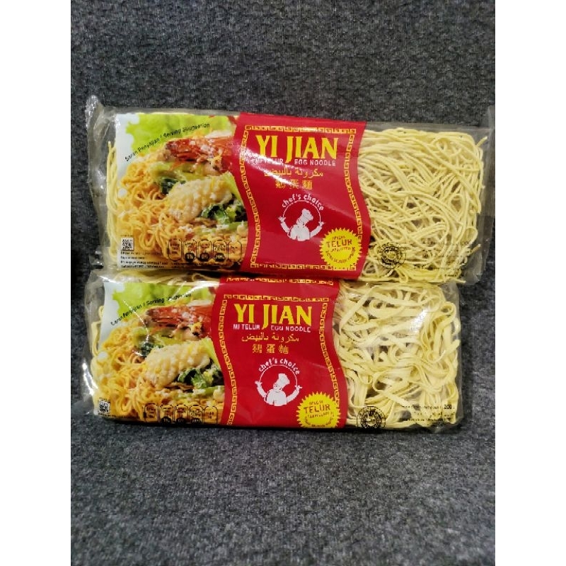 

Mie Telur Yi Jian/Yi Jian Mie Telor 200gr/Mi Kering Lebar 200gr