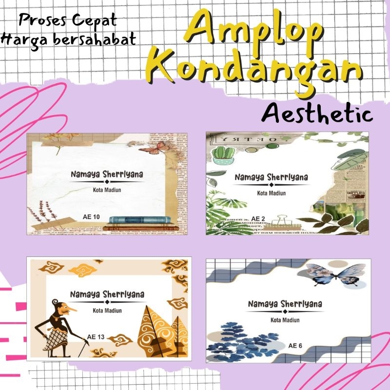 

Amplop Kondangan 50pcs Custom Nama - 1pack 1 nama & alamat