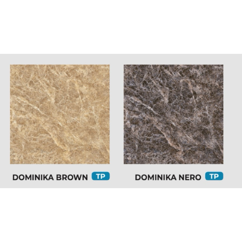 Keramik 50x50 Kilap CONCORD Dominika Series Motif Marmer Coklat / Hitam