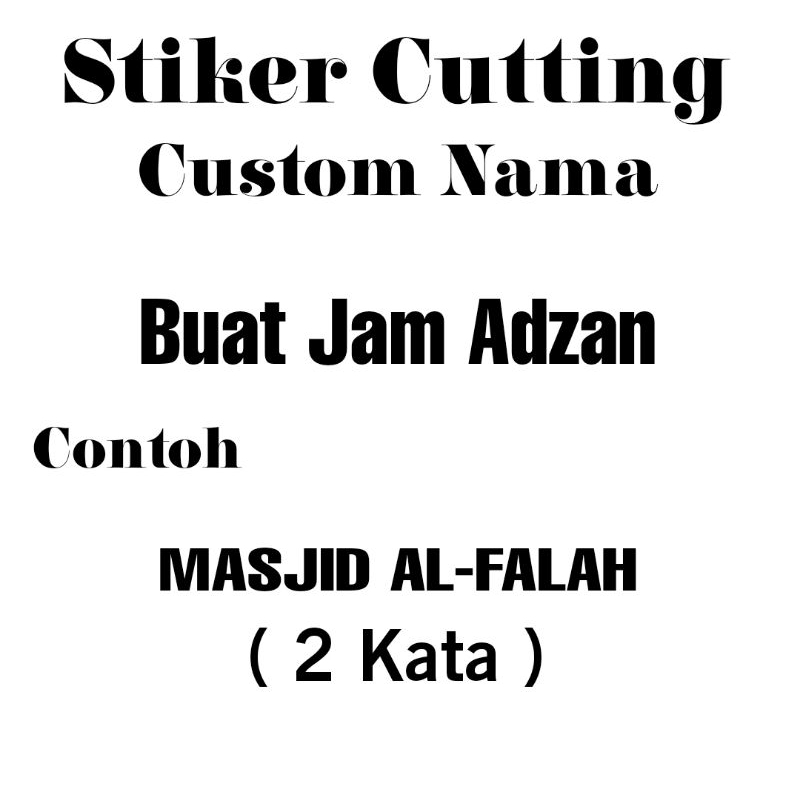 Stiker Custom Nama Request - Cutting stiker nama Anti Air