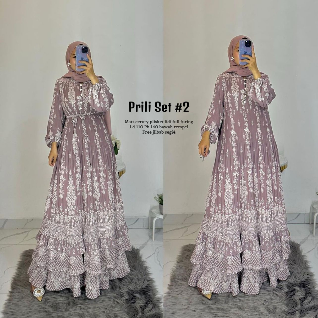 GAMIS / DRESS WANITA PRILI SET # 2 LABEL MADANI