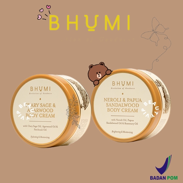 BHUMI Body Cream Clary Sage & Agarwood | Neroli & Papua Sandalwood 100g