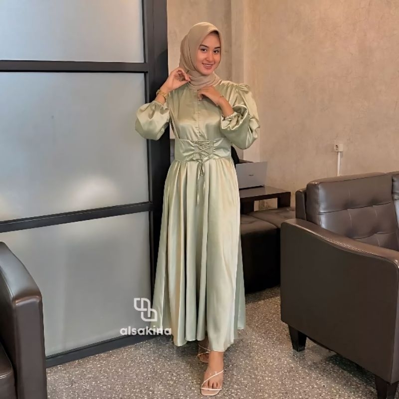 Hanum Satin Dress kekinian viral buat kondangan