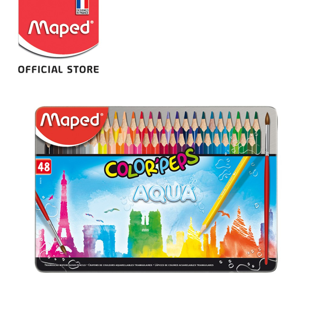 

Maped Pensil Warna Water Color Pencils 48' - Metal Box