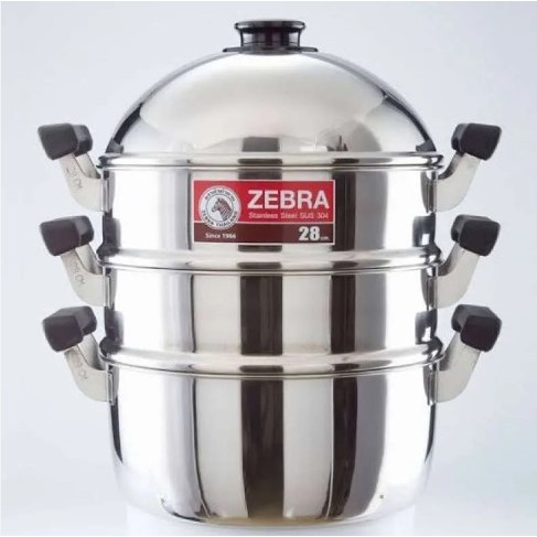 Panci Kukus 3 Susun Stainless / Dandang Kukus Stenlis / Steamer Zebra / Panci Stim Zebra Stainless /