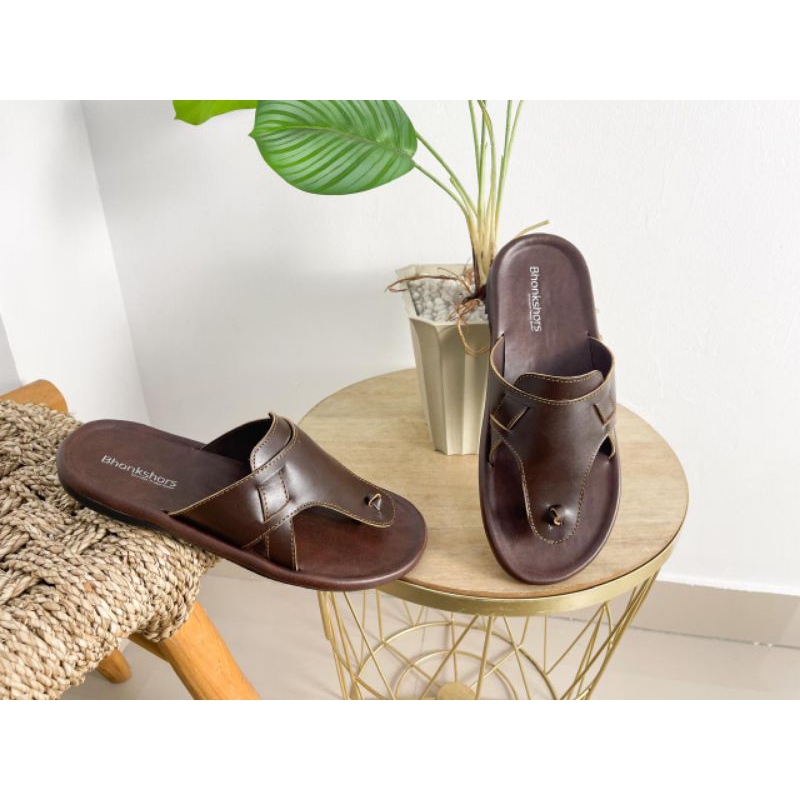 [PAPURUT] SANDAL PRIA KULIT SAPI ASLI GARUT