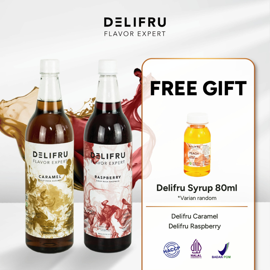 

Delifru Paket Bundling Syrup Raspberry 1L + Sirup Caramel 1L