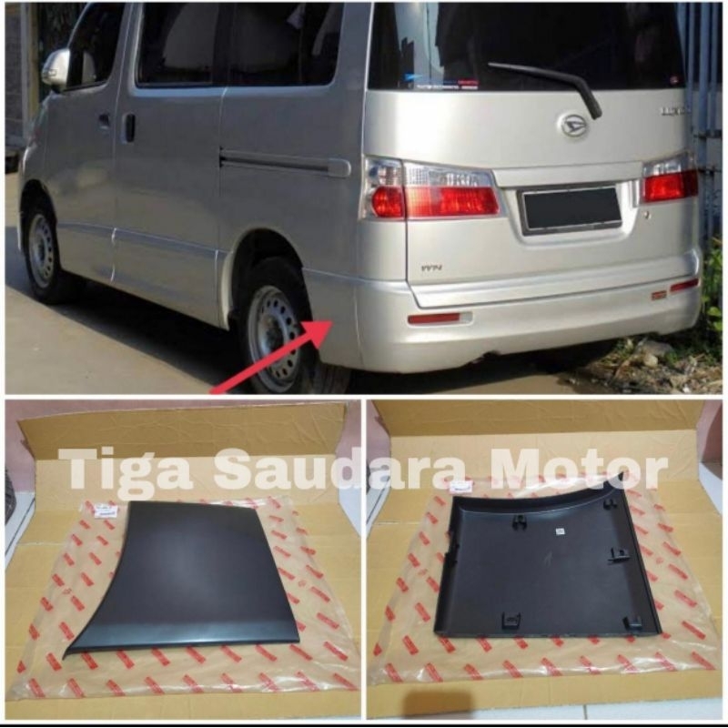 moulding body samping bemper belakang Luxio original