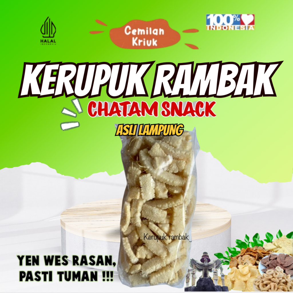 

KERUPUK RAMBAK JADUL RENYAH GURIH KEMASAN 250 GRAM