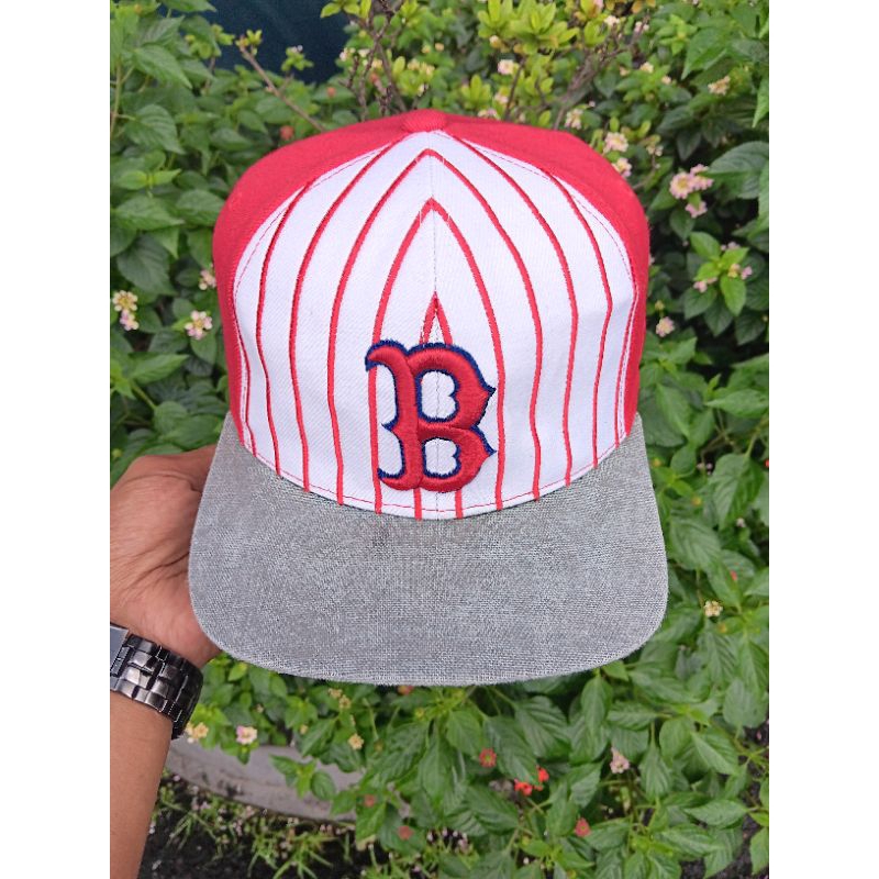 Topi Thrift Bekas Second Preloved Monza Baseball Caps Cap Sb Snapback Hat Hats MLB Boston Red Sox Authentic Original