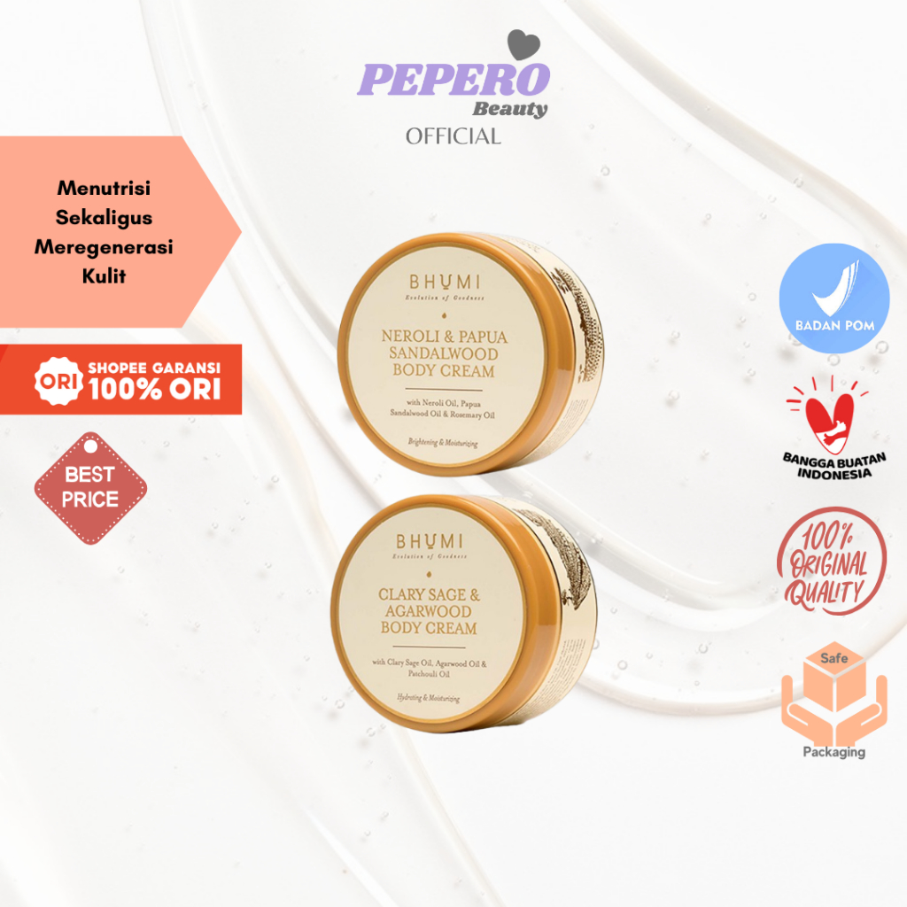 BHUMI Body Cream Clary Sage & Agarwood | Neroli & Papua Sandalwood 100g