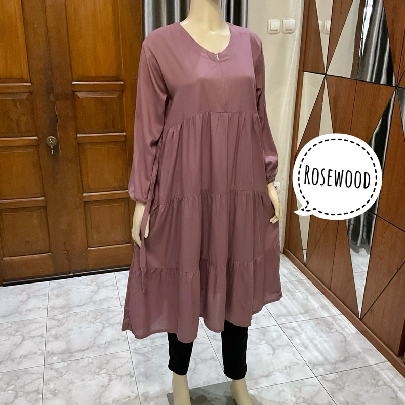 Gamis Anak SMP Polos Tunik Hijab Remaja Size L Susun Midi Dewasa Polos Busui LD 110