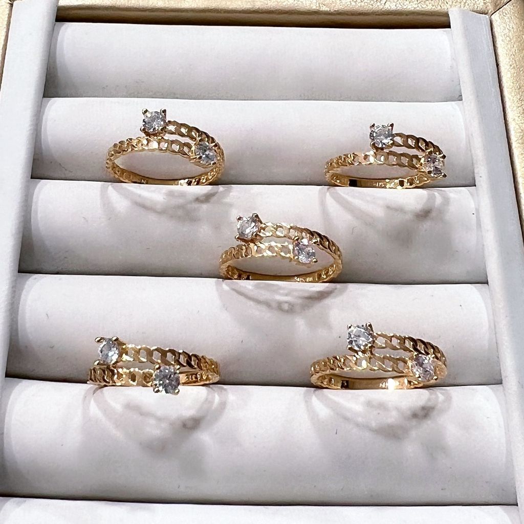 Cincin Emas Kadar 375 (8K) Model Variasi Mata 1 - 2 Gram an