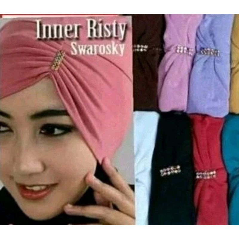 Ciput kerut Manik/ Ciput kerut Payet/ Ciput Risty Inner Bahan Kaos nyaman adem di Pakai