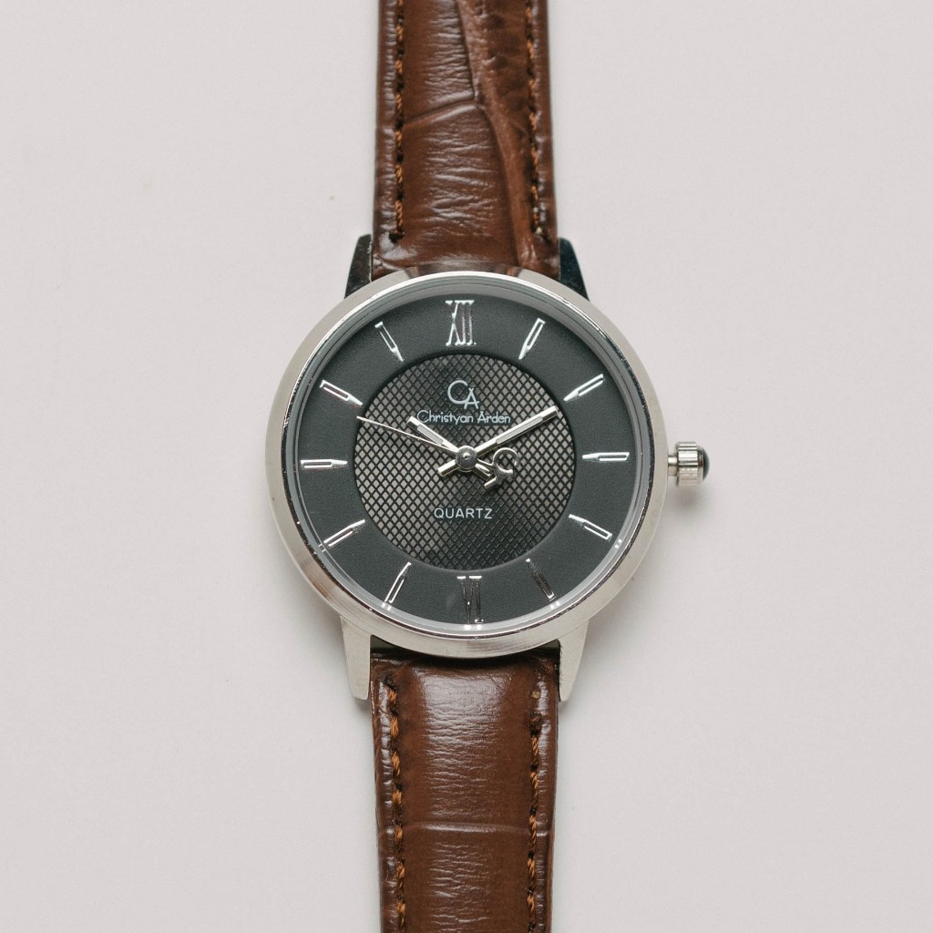 Jam Tangan Kulit Wanita Christyan Arden ATW Edition - ADONIS CA0032 - Black Dial - Brown Strap - Pes