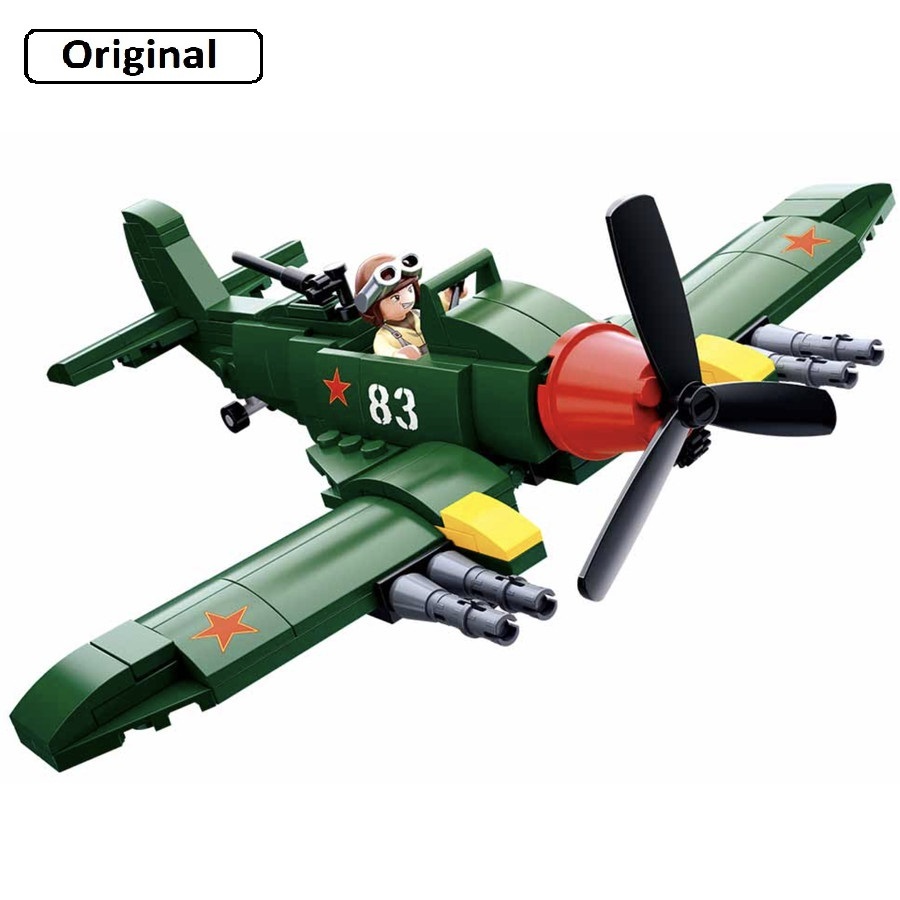 Mainan Brick Sluban Pesawat Terbang Tentara Army WW2 II Building Block - Ready