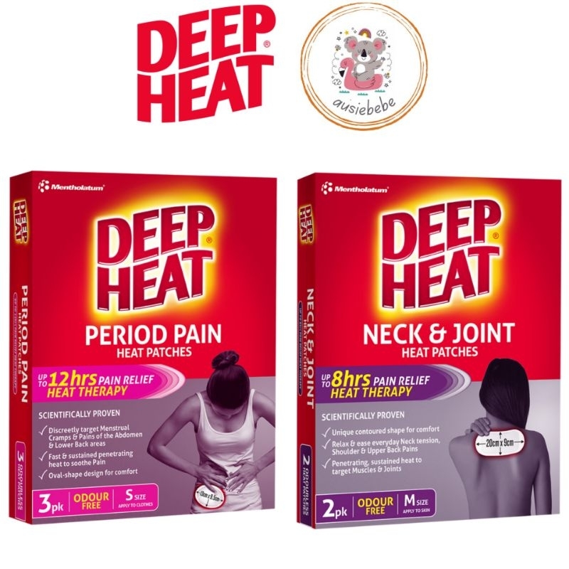 Deep Heat - Period Pain Heat Patches 3 Pack & Neck & Joint Heat Patches 2 Pack | ORIGINAL