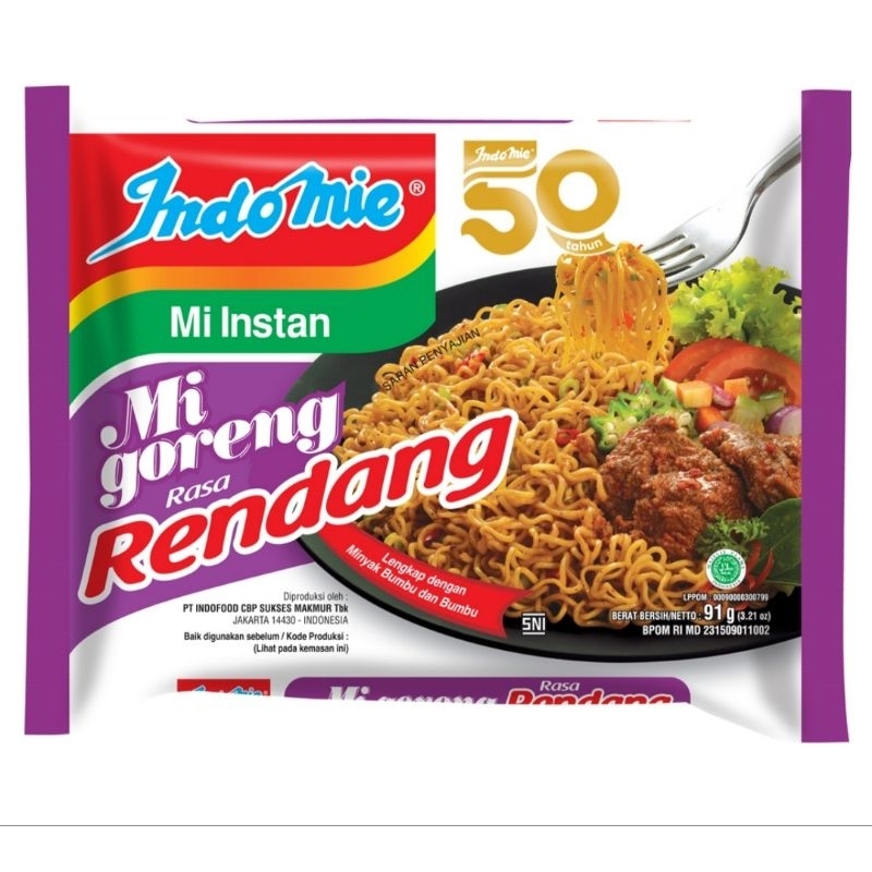 

Indomie Mi Instan Goreng Rendang 91 g isi 5