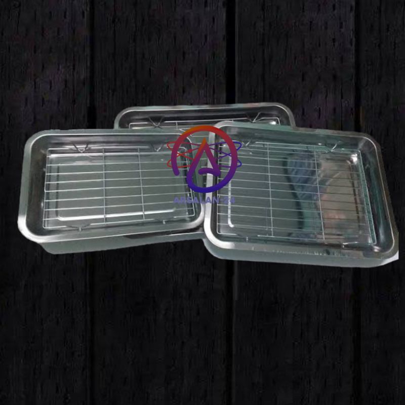 peniris dan nampan uk 35x25cm ( besar), tirisan serbaguna, peniris minyak goreng