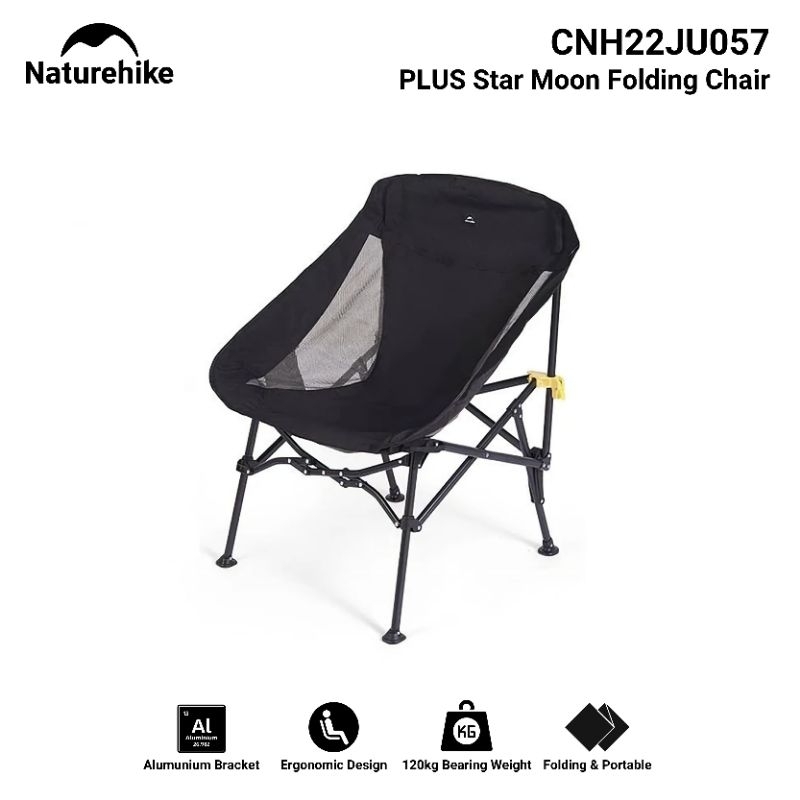 KURSI LIPAT NATUREHIKE CNH22JU057 TIPE 46 UPGRADE STAR MOON PLUS PORTABLE FOLDING CHAIR OUTDOOR CAMP