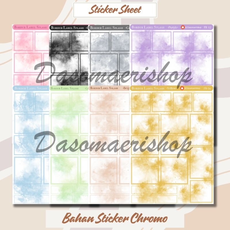 

Sticker Sheet Aesthetic Splash Border Sticker Gaya Percikan Dekorasi Journaling Scrapbook Handmade by Dasomaerishop